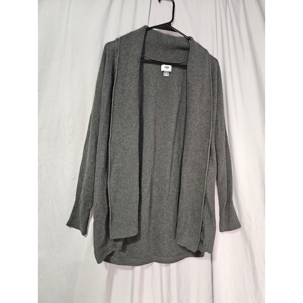 Old Navy Womens Gray Open Front Shawl Collar Cardigan Sweater TG